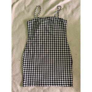 Black and white checkered dress